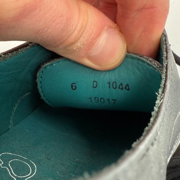 Pskaufman No.1044 Tarmac Tie Derby Oxford Shoes Lotis Hand Painted Silver Size 6 - Picture 10 of 12